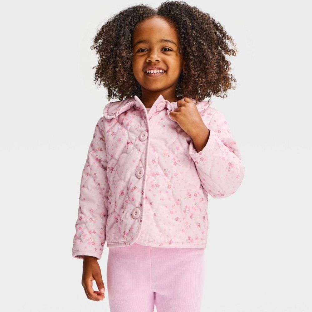 Toddler Girls' Ruffle Collar Jacket - Cat & Jack Pink 3T